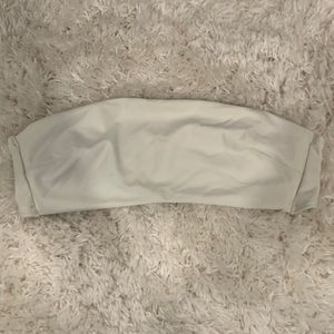 White strapless bathing suit top